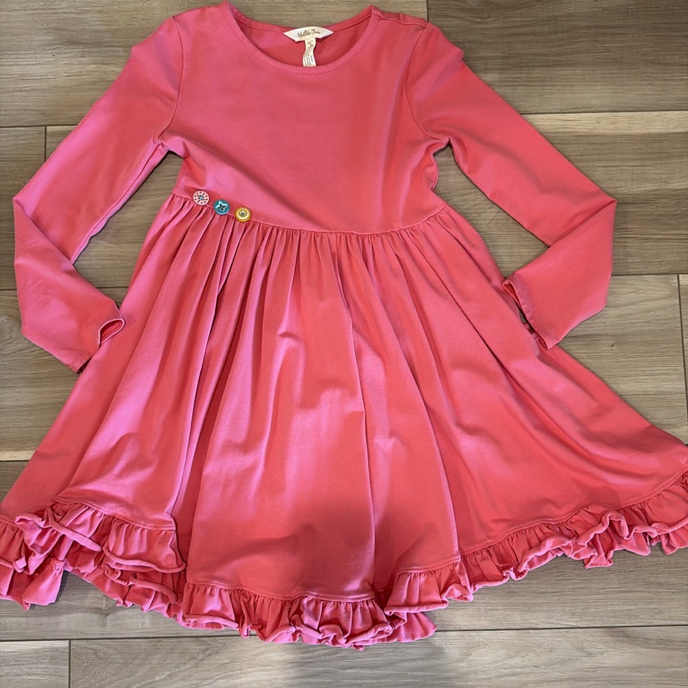 Matilda Jane Pink Ruffled Sundress Long Sleeve Casual